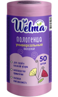 Салфетки вискозные рулон (25х35) WELMA универсальные розовые (50шт) 1/12 Салфетки вискозные рулон (25х35) WELMA универсальные розовые (50шт) 1/12