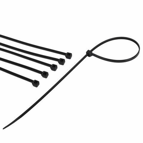 Хомуты (стяжки), нейлоновые, 4 мм х 300 мм, комплект 100 шт., PROCONNECT, черные 57-0301  (Клиент)