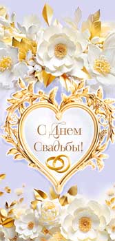 Конверт для денег 16,5х8см С Днем Свадьбы ! 90-1457 10/10 Конверт для денег 16,5х8см С Днем Свадьбы ! 90-1457 10/10