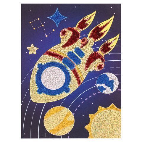 Аппликация из фольги 20х15см Юнландия Ракета 1/1 Аппликация из фольги 20х15см Юнландия Ракета 1/1