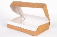 Контейнер бумажный с окном 1000мл 195х120х40мм крафт ламин OSQ Tabox PRO 1000 25/225 Контейнер бумажный с окном 1000мл 195х120х40мм крафт ламин OSQ Tabox PRO 1000 25/225