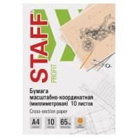 Бумага масштабно-координатная А4 оранжевая 10л STAFF 1/100 Бумага масштабно-координатная А4 оранжевая 10л STAFF 1/100