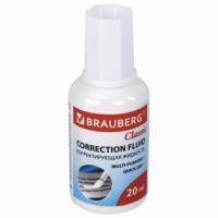 Корректирующая жидкость штрих 20мл флакон с кисточкой и мет. шариком Classic BRAUBERG 1/12 Корректирующая жидкость штрих 20мл флакон с кисточкой и мет. шариком Classic BRAUBERG 1/12