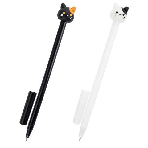 Ручка с топпером шариковая ЮНЛАНДИЯ Кошка корпус ассорти СИНЯЯ узел 0,7мм 1/12 Ручка с топпером шариковая ЮНЛАНДИЯ Кошка корпус ассорти СИНЯЯ узел 0,7мм 1/12