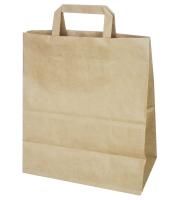 Пакет бумажный крафт с плоскими ручками 280х150х320 70гр/м до 5кг 250/250 Пакет бумажный крафт с плоскими ручками 280х150х320 70гр/м до 5кг 250/250