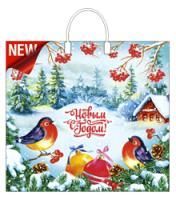 НГ Пакет с пластмассовыми ручками (37х34)-80 Птичья трель 10/100