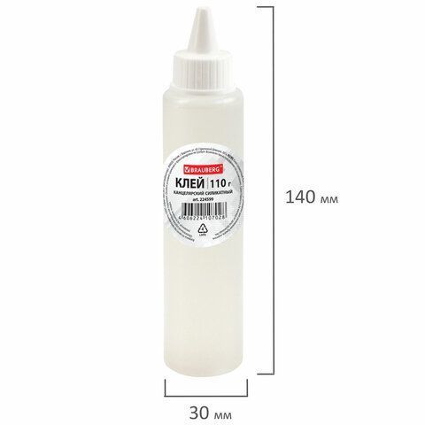 Клей канцелярский силикатный 110г BRAUBERG 1/72 Клей канцелярский силикатный 110г BRAUBERG 1/72