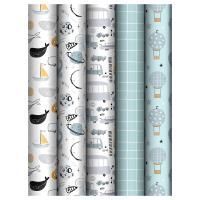 Бумага подарочная глянц 70х100см 80 г/м2 ассорти Childish 1/50