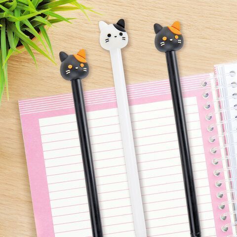 Ручка с топпером шариковая ЮНЛАНДИЯ Кошка корпус ассорти СИНЯЯ узел 0,7мм 1/12 Ручка с топпером шариковая ЮНЛАНДИЯ Кошка корпус ассорти СИНЯЯ узел 0,7мм 1/12