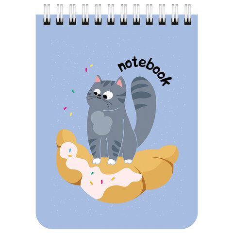 Блокнот 40л А6 108х145мм клетка гребень Котики BRAUBERG 1/6/96