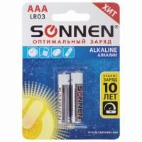 Элемент питания SONNEN, AAA (LR03), КОМПЛЕКТ 2шт., АЛКАЛИН, в блистере, 1.5В, 1/12/120 Элемент питания SONNEN, AAA (LR03), КОМПЛЕКТ 2шт., АЛКАЛИН, в блистере, 1.5В, 1/12/120