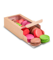 Коробка для макарун с окном 180х107х55мм OSQ MB 12 50/200 Коробка для макарун с окном 180х107х55мм OSQ MB 12 50/200