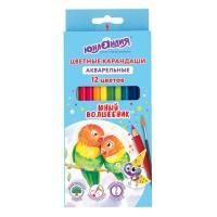 Карандаши цветные 12цв акварельные шестигранные ЮНЛАНДИЯ Юный Волшебник 1/12 Карандаши цветные 12цв акварельные шестигранные ЮНЛАНДИЯ Юный Волшебник 1/12