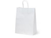 Пакет бумажный крафт белый с кручеными ручками 240х140х280  300/300 Пакет бумажный крафт белый с кручеными ручками 240х140х280  300/300