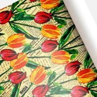 Бумага упаковочная 68,5х100см Цветочные новости Интерпак 1/50 Бумага упаковочная 68,5х100см Цветочные новости Интерпак 1/50