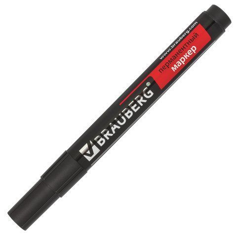 Маркер перманентный черный 3мм круглый наконечник Contract BRAUBERG 1/12/1152 Маркер перманентный черный 3мм круглый наконечник Contract BRAUBERG 1/12/1152