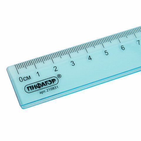 Линейка 20см пластиковая прозрачная тонированная ПИФАГОР 1/30 Линейка 20см пластиковая прозрачная тонированная ПИФАГОР 1/30