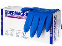Перчатки смотровые нест сверхпрочные латекс синие Dermagrip powder free М (7-8) 32г High Risk 25/250