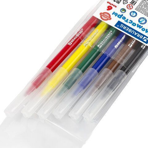 Фломастеры 06цв классические, вент. колпачек, европодвес BRAUBERG PREMIUM 1/48 Фломастеры 06цв классические, вент. колпачек, европодвес BRAUBERG PREMIUM 1/48