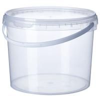 Ведро пищевое прозрачное 3,0л с крышкой 50/50