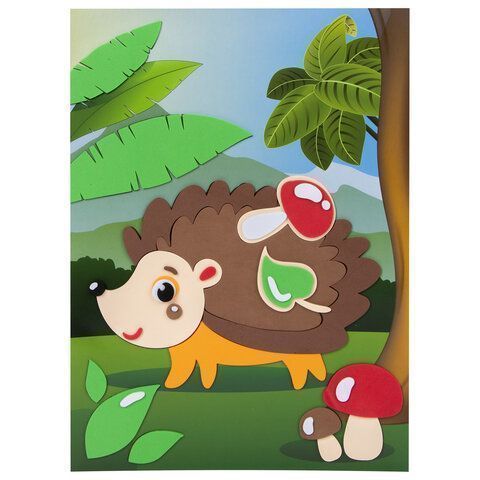 Аппликация из мягкого пластика 21х29см Юнландия Ежик 1/1 Аппликация из мягкого пластика 21х29см Юнландия Ежик 1/1