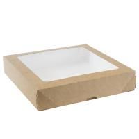 Контейнер бумажный с окном 1500мл 200х200х40мм крафт лам БЫСТРОСБ FoodToGo НЕПЛАСТИК 25/200 Контейнер бумажный с окном 1500мл 200х200х40мм крафт лам БЫСТРОСБ FoodToGo НЕПЛАСТИК 25/200