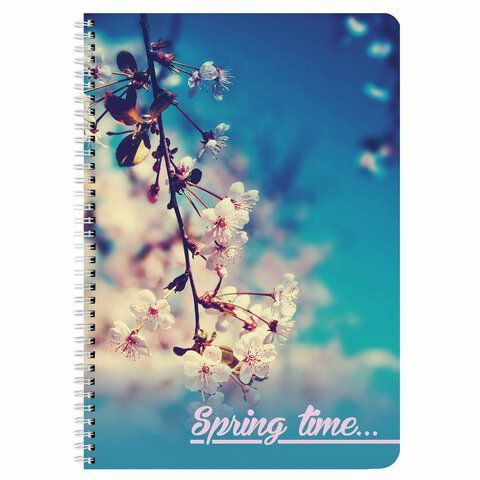 Тетрадь А4 96л. BRAUBERG гребень, клетка, обложка картон, 4 СЕЗОНА, 403071