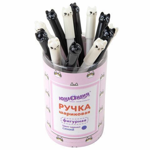 Ручка фигурная шариковая корпус ассорти, СИНЯЯ, узел 0,7мм ЮНЛАНДИЯ Котик 1/12 Ручка фигурная шариковая корпус ассорти, СИНЯЯ, узел 0,7мм ЮНЛАНДИЯ Котик 1/12