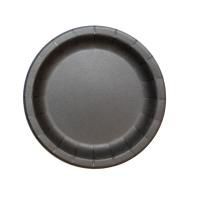 Тарелка картон d-230 черная с бортом Black ПС 50/500