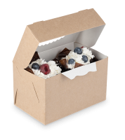Коробка для капкейков/маффинов с окном 160х100х100мм на 2шт картон OSQ MUF 2 25/250 Коробка для капкейков/маффинов с окном 160х100х100мм на 2шт картон OSQ MUF 2 25/250