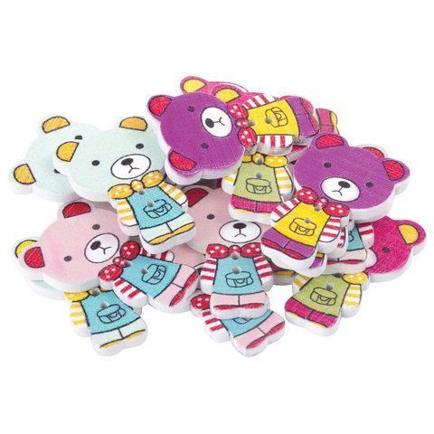 Пуговицы декоративные МИШКИ, дерево, 30*20мм, 16шт., ассорти, ОСТРОВ СОКРОВИЩ (вывод) Пуговицы декоративные МИШКИ, дерево, 30*20мм, 16шт., ассорти, ОСТРОВ СОКРОВИЩ (вывод)