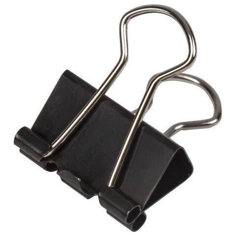 Зажимы для бумаг 19мм на 60л (12шт) черные в картонной коробке Staff 1/12 Зажимы для бумаг 19мм на 60л (12шт) черные в картонной коробке Staff 1/12