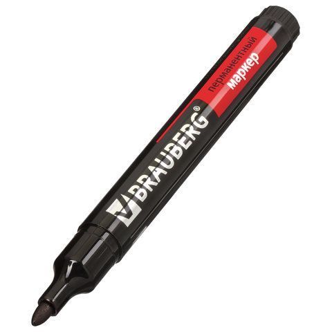 Маркер перманентный черный 3мм круглый наконечник Contract BRAUBERG 1/12/1152 Маркер перманентный черный 3мм круглый наконечник Contract BRAUBERG 1/12/1152