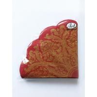 Салфетки 3-сл d 32 см  Rondo Золотой орнамент на бордовом (12) 1/15 Салфетки 3-сл d 32 см  Rondo Золотой орнамент на бордовом (12) 1/15