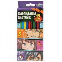 Карандаши цветные 12цв пластик трехгранные европодвес Аниме Centrum 1/12/144 Карандаши цветные 12цв пластик трехгранные европодвес Аниме Centrum 1/12/144