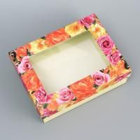 Подарочная коробка с окном 16,5х12,5х5см Цветочки 1/5 Подарочная коробка с окном 16,5х12,5х5см Цветочки 1/5