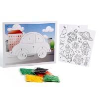 Набор для творчества аппликация EVA крошкой и раскраска - наклейки Транспорт Набор для творчества аппликация EVA крошкой и раскраска - наклейки Транспорт