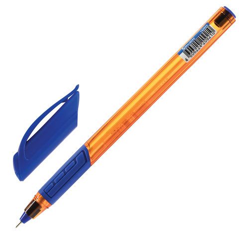Ручка шариковая масляная синяя 0,7мм 0,35мм с грипом BRAUBERG Extra Glide GT Tone Orange 1/12 (Клиен