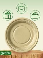 Тарелка ЭКО d-180 кукурузный крахмал бежевая 50/500