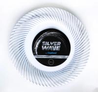 Тарелка пластиковая d-230 белая с серебряной волной Compliment ламинированная (12шт) 1/20 Тарелка пластиковая d-230 белая с серебряной волной Compliment ламинированная (12шт) 1/20