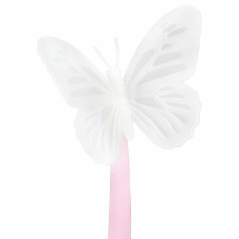 Ручка фигурная шариковая силиконовый корпус, ассорти, СИНЯЯ, узел 0,7мм ЮНЛАНДИЯ Бабочка 1/12