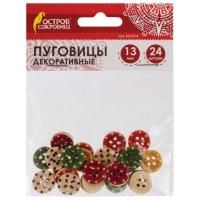 Пуговицы декор ГОРОШЕК 13мм 24шт дерево ОС Пуговицы декор ГОРОШЕК 13мм 24шт дерево ОС