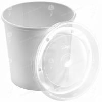Контейнер бумажный супница 760мл 115х90х118 с крышкой белая картон 25/250 Контейнер бумажный супница 760мл 115х90х118 с крышкой белая картон 25/250