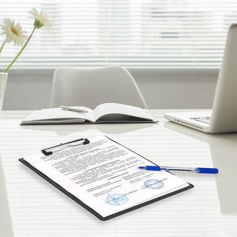 Доска-планшет с прижимом А4 22,8х31,8см картон/ПВХ черный STAFF 1/48 (клиент) Доска-планшет с прижимом А4 22,8х31,8см картон/ПВХ черный STAFF 1/48 (клиент)