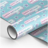 Бумага подарочная 70х100см 80г/м ассорти Meshu Happy birthday 1/50  Бумага подарочная 70х100см 80г/м ассорти Meshu Happy birthday 1/50