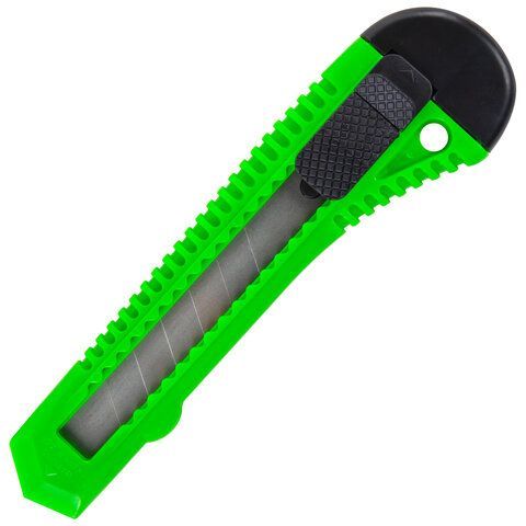 Нож канцелярский 18мм с фиксатором упаковка с европодвесом Staff 1/24