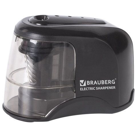 Точилка электрическая питание от 4 батареек АА спиралевидное лезвие JET Brauberg 1/12