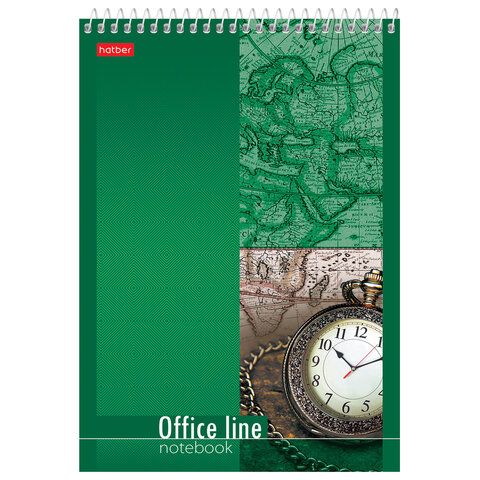 Блокнот 60л А5 145х205мм клетка спираль картон жесткая подложка HATBER Office Line 1/4/64 Блокнот 60л А5 145х205мм клетка спираль картон жесткая подложка HATBER Office Line 1/4/64