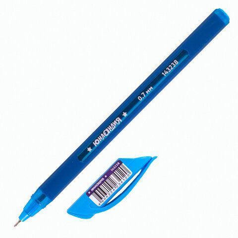 Ручка шариковая масляная синяя 0,7мм линия письма 0,35мм трехгранная ЮНЛАНДИЯ ассорти 1/12