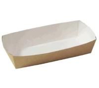 Лоток бумажный крафт 165х70х40мм для хотдога жиростойкий 50/800 Лоток бумажный крафт 165х70х40мм для хотдога жиростойкий 50/800